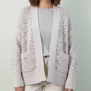 Abercrombie cotton open front leopard print cardigan